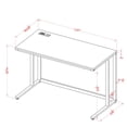 thumbnail image 3 of Lazzo Wood Writing Desk with USB Ports, Walnut and Black, 3 of 6
