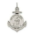 thumbnail image 1 of FB Jewels Sterling Silver Antiqued Guardian Angel on Anchor Medal Pendant, 1 of 4