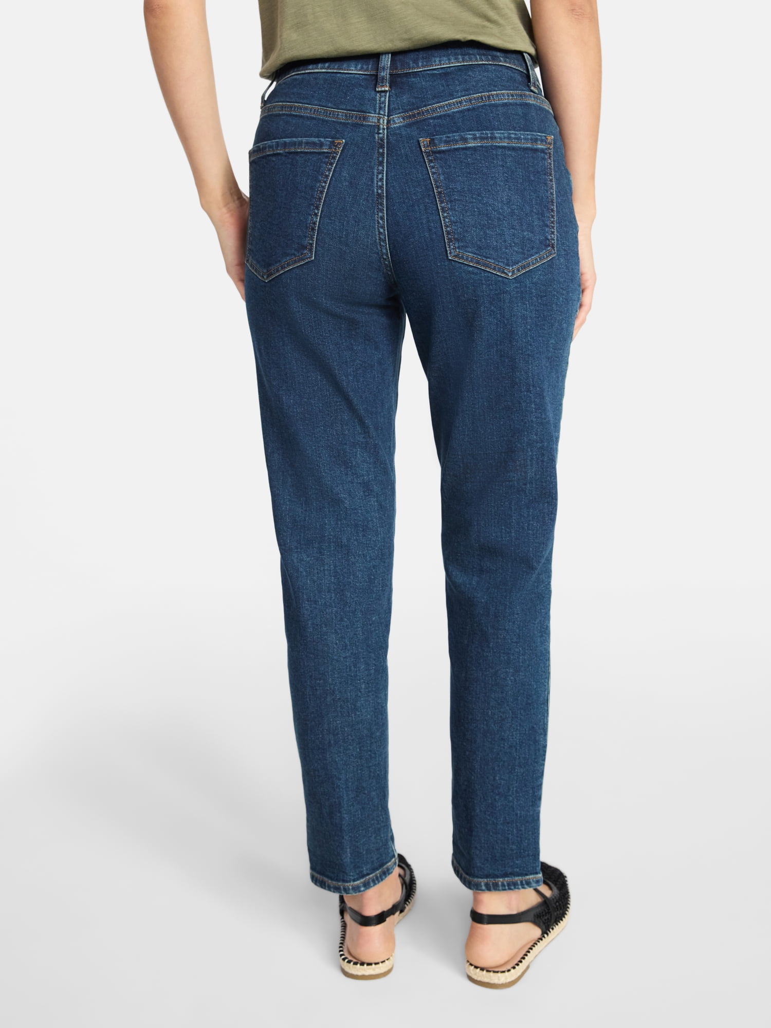 Time and Tru Women's Mid Rise Boyfriend Jeans, 26" Inseam, Sizes 0-22