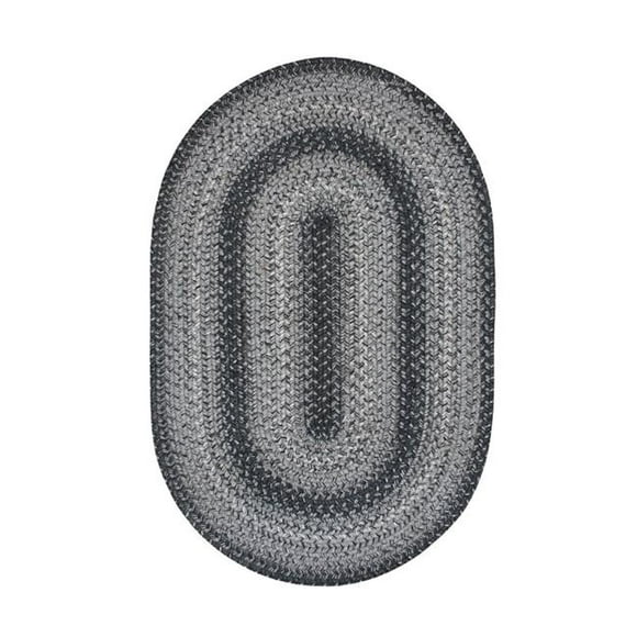 Homespice Décor 502834 Tapis Ovale en Jute Tressé 27 x 45 Po., Gris