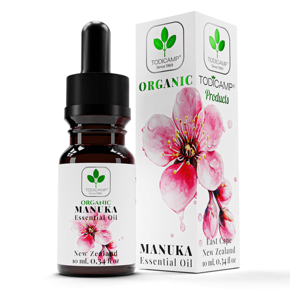Todicamp 100% Pure Organic Manuka Oil - Manuka Honey Oil for Nail Fungus, Acne, Eczema & Blemishes - 0.34 fl oz