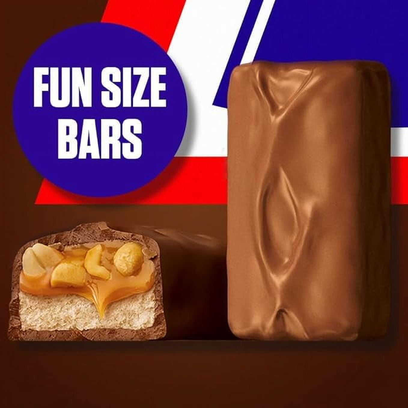 Snickerss Fun Size Candy Bars, Individually Wrapped, Bulk Candy of 70 CT - Chocolate Candy Bars Father’s Day Gift,