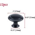 thumbnail image 2 of Lot de 12 Boutons Ronds de 1 Pouce de Diamètre, Matériel d'Armoire Noir Plat avec Vis de Montage, 2 of 3
