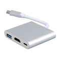 thumbnail image 4 of Estación de acoplamiento USB C 3 en 1 Aleación de aluminio Transmisión 4K HD 5 Gbps Alimentación PD de 60 W Hub USB C para TV Proyector Computadora, 4 of 14