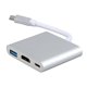 thumbnail image 4 of Estación de acoplamiento USB C 3 en 1 aleación de aluminio 4K HD transmisión de 5Gbps 60W PD Power USB C Hub para TV proyector ordenador, 4 of 5