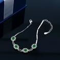 thumbnail image 5 of Gem Stone King 925 Sterling Silver Green Simulated Emerald Tennis Bracelet for Women 4.72 Ctw 7 inch with 1 inch Extender, 5 of 6