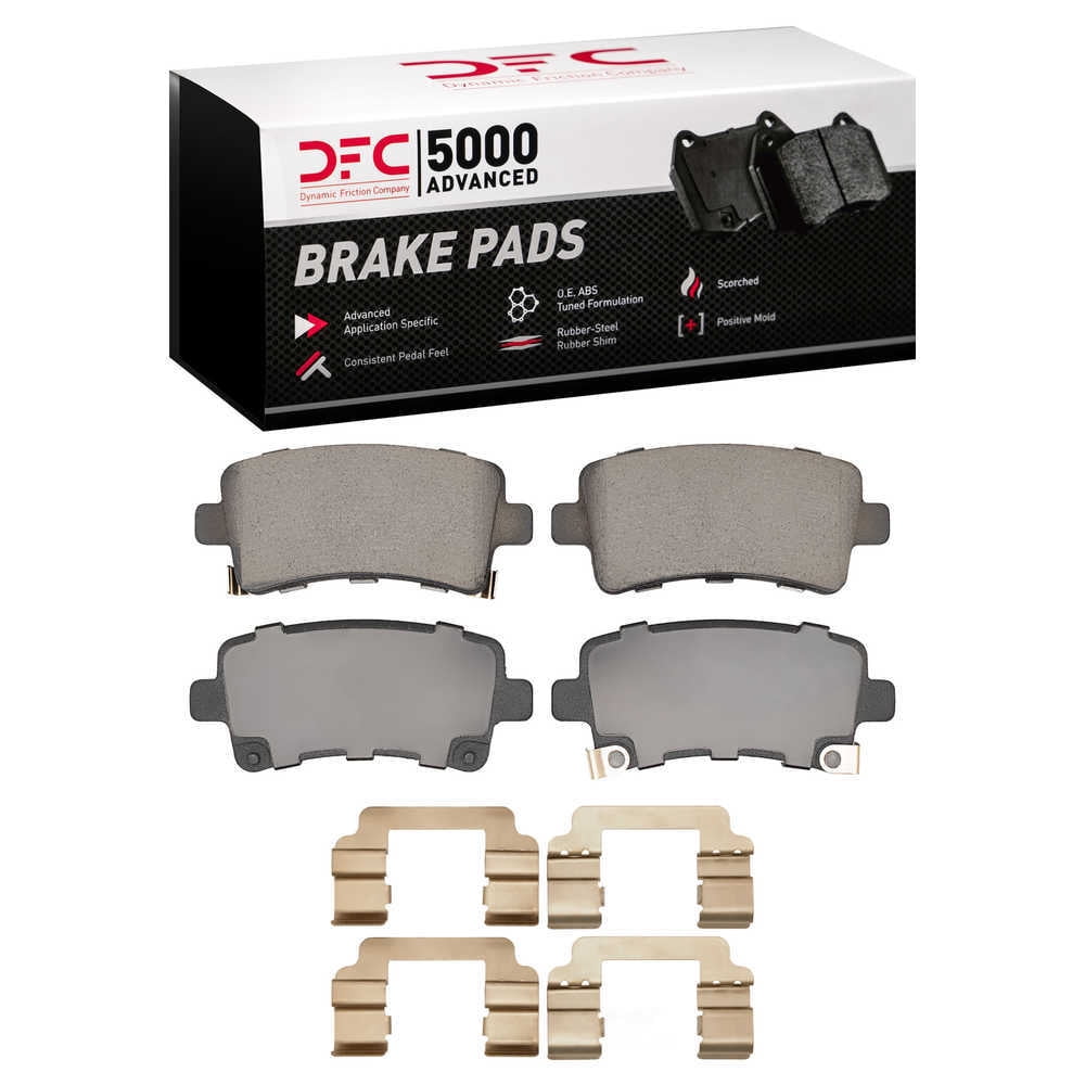 Dynamic Friction Company 1552-1430-01 DFC 5000 Advanced Brake Pads - Low Metallic and Hardware Kit