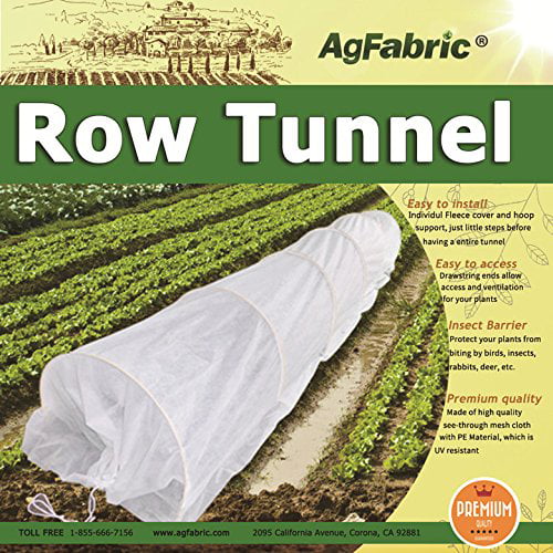 0.5oz Row Cover and Tunnel Hoops,Plant Cover &Frost Blanket for Season Extension and Seed Germination 20FT Long Agfabric Grow Tunnel,Mini Greenhouse,Hoophouse,Tunnel Kits 