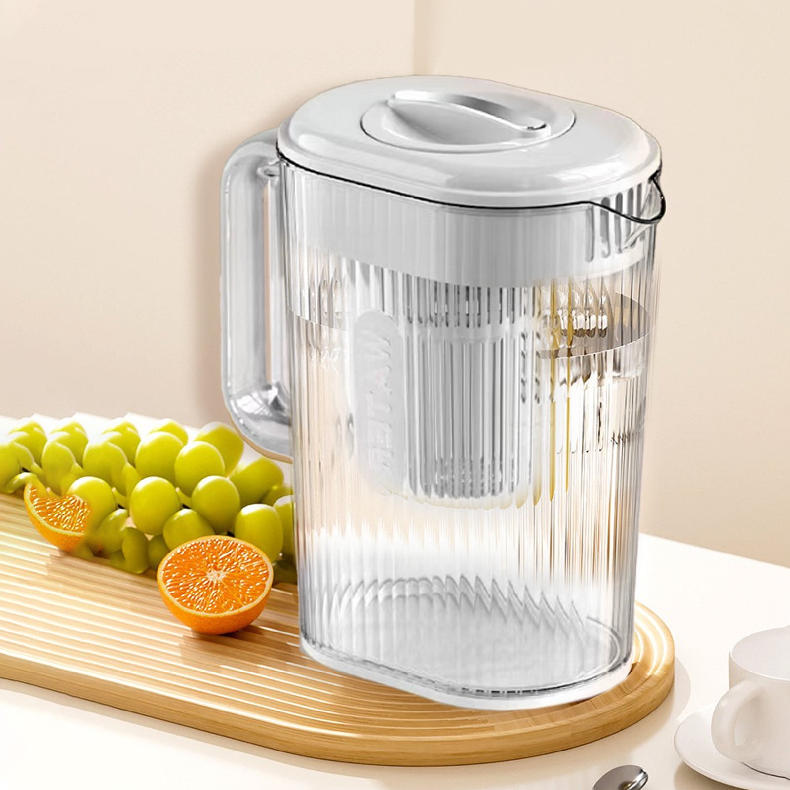 Summer Savings Clearance! RFUGUG Glass Pitcher,Glass Water Pitcher with Lid,Iced Tea Pitcher for Fridge,for Juice, Coffee, Milk, Cold or Hot Beverages, Gift for Men and Women