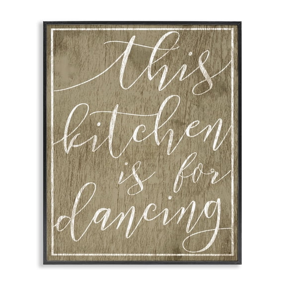 Stupell Industries Rustic Lodge This Kitchen is For Dancing Black Framed Giclee Art, 11 x 14, by Lil' Rue