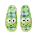 thumbnail image 2 of Keroppi 3D Character Face Art Women's Green & White Plaid Open-Toed Slide Slippers-Medium, 2 of 7