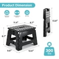 thumbnail image 3 of JONPONY Folding Step Stools for Adults, Hold Up to 300 lbs, Portable Foldable Step Stool, Plastic Small Collapsible Stepping Stools with Handle for Kitchen Bathroom, 3 of 8