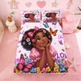 thumbnail image 5 of Erosebridal Black Girls Queen Sheet Sets,Colorful Cute Flowers Kawaii Butterfly Bed Set For Kids 4-Piece, 5 of 6