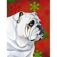 thumbnail image 1 of Carolines Treasures LH9319GF 11 x 15 Po. Drapeau de Noël Bulldog English Flocons de Neige Rouges et Verts, Taille Jardin, 1 of 3