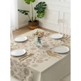 thumbnail image 3 of Japanese Suqare Tablecloth - 60 x 60 Inch, Beige Farmhouse Retro Floral Leaf Pattern Waterproof & StainResistant Tablecloth, Washable Oil-proof Table Cover for Dining/Party/Wedding/Camping/Buffet, 3 of 9