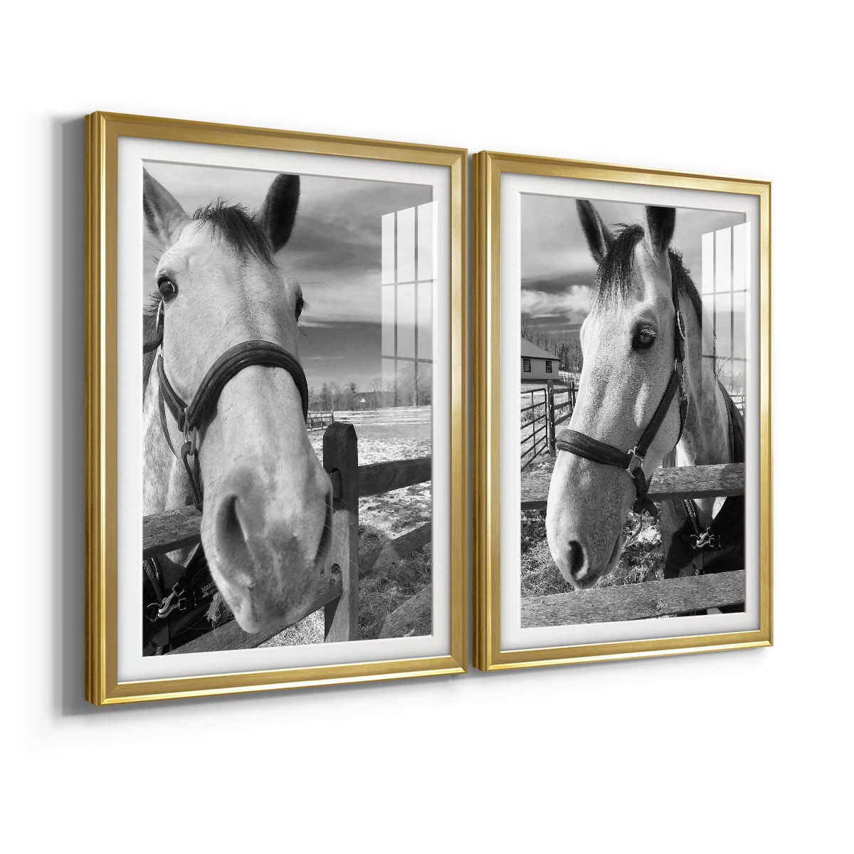 Wexford Home Caen Premium Framed Print, 22.5" x 30.5" - Ready to Hang, Gold (Set of 2)