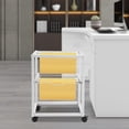 thumbnail image 4 of Fichiouy 2/3-Tier Metal Rolling File Cart File Organizer Cabinet with Wheels for Home Office, 4 of 7