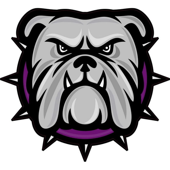StickerTalk Front Facing Purple Bulldog Sticker, 5 inches x 4.5 inches