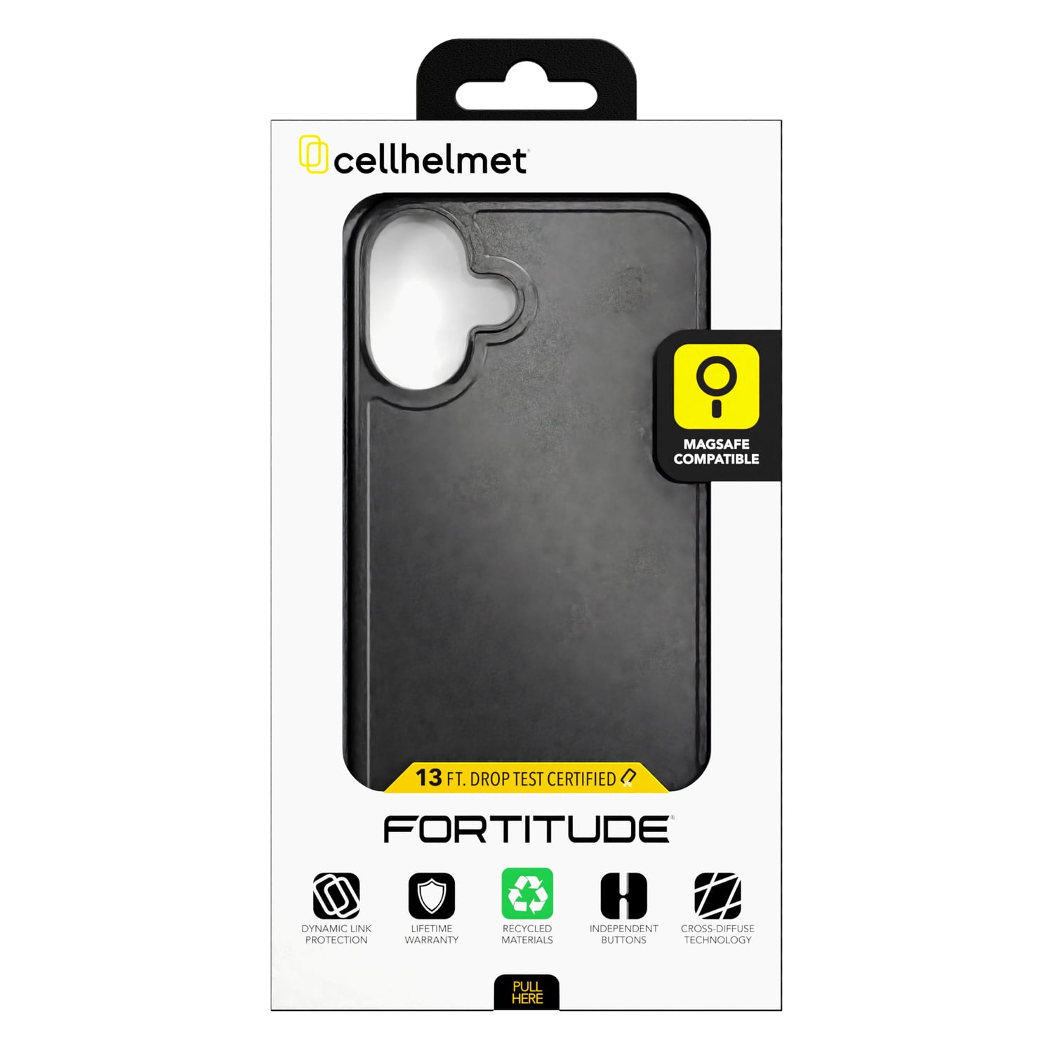 cellhelmet Fortitude Series Case, iPhone 16 Plus, Onyx Black