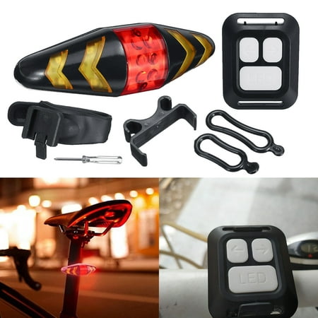Bicycle LED Taillight Wireless Waterproof Remote Control 5 Warning Turn Signal Bike Tail Rear Safety Warning Light Lamp Mountain Cycling
