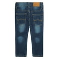 thumbnail image 2 of KIDSCOOL SPACE Little Boys Jeans,Elastic Band Inside Straight Fit Stretchy Soft Denim Slim Pants,5-6 Years, 2 of 6