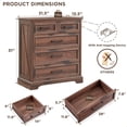 thumbnail image 4 of ACCOHOHO Farmhouse 5 Drawer Dresser, 32 " Storage Cabinet for Bedroom,  Chest of Drawers Wood Organizer for Living Room, Brown, 4 of 6