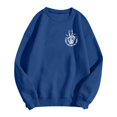 thumbnail image 4 of CONZONE Halloween Womens Sweatshirts Letter Skeleton Graphic Oversized Sweatshirt for Women Spooky Season Fall Winter Pullover Tops, 4 of 4