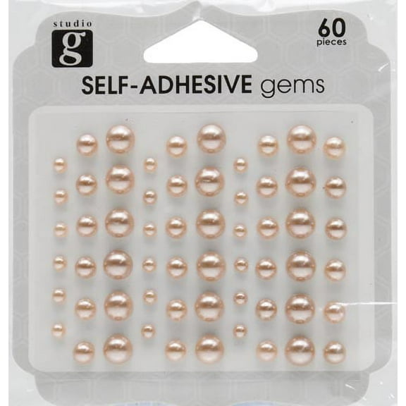 Studio G Beige Adhesive Pearls, 60 Count Scrapbooking Embellishments