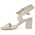 thumbnail image 2 of Journee Signature Womens Genuine Leather Hether Hook and Loop Block Heel Sandals, 2 of 8