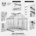 Walk-in Greenhouse, 6' X 6', Polycarbonate Panels, Aluminum Frame, Roof ...