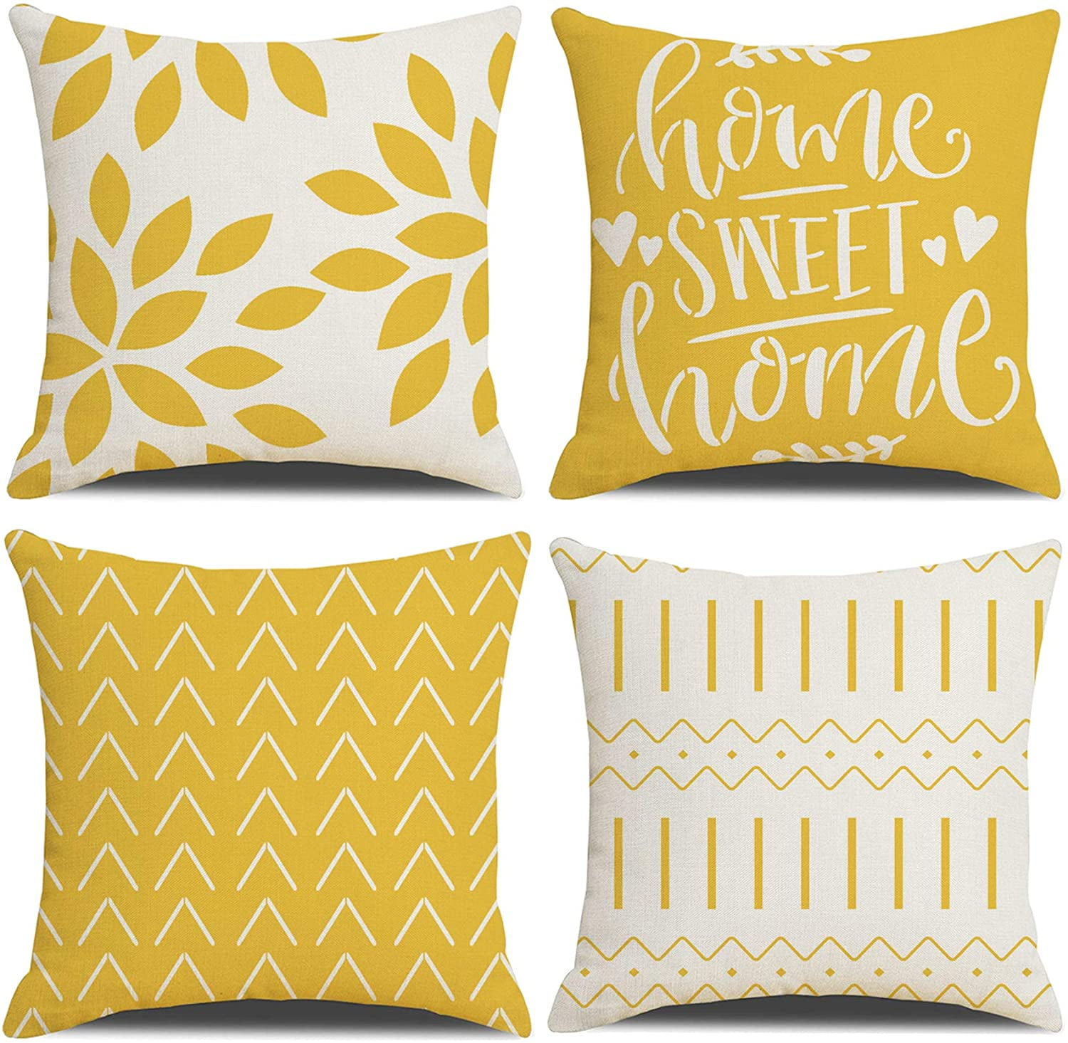 Yellow Arrow Decorative Pillows Yellow Boho Decor Yellow Boho Pillow Covers Yellow Farmhouse Throw Pillows Yellow White Lumbar Pillows