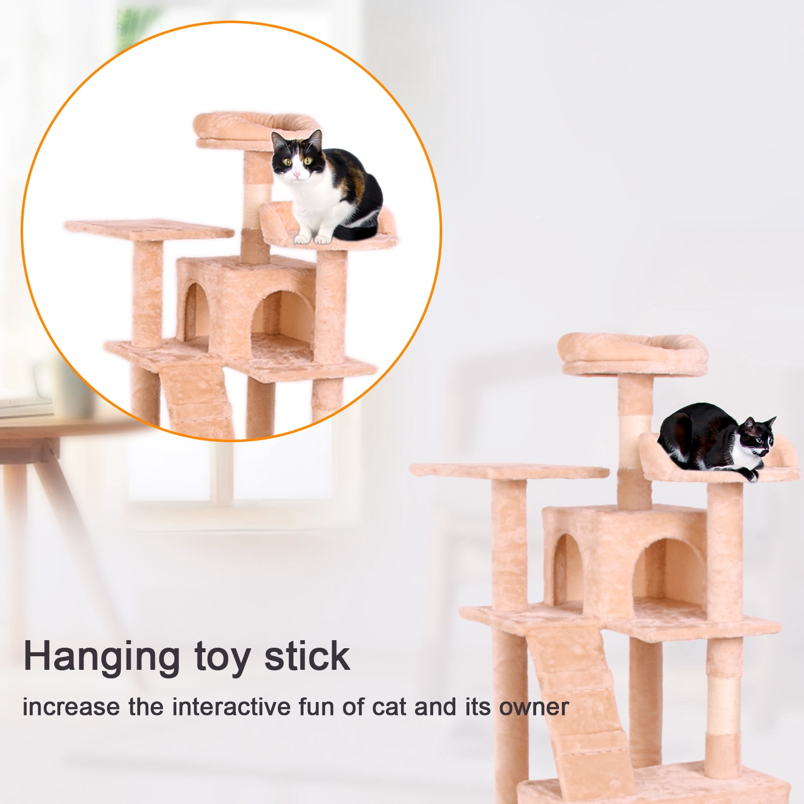 Cat Climbing Frame Covered Scratching Posts Cat Tree Pet Furniture