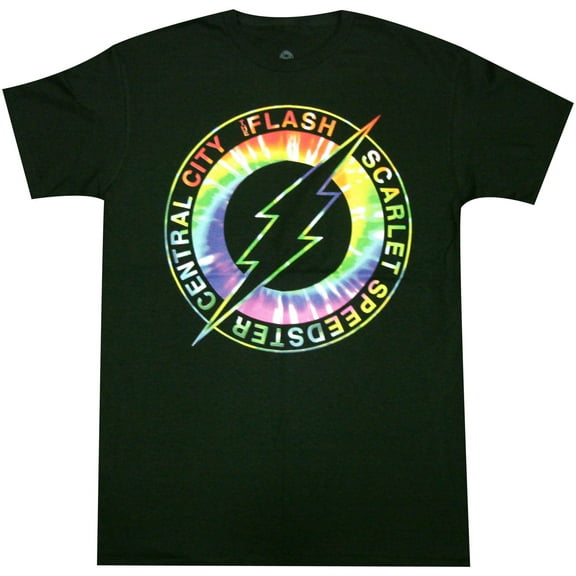 DC Comics Flash Central City Scarlet Speedster Tie-Dye Logo Adult T-Shirt