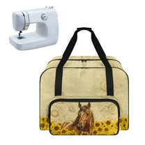 ZIATUBLE Sunflower Sewing Machine Bags Horse Sewing Machine Cases and Bags Washable Sewing Machine Supplies Organizer Portable Sewing Machine Handbag Sewing Machine Box Storage