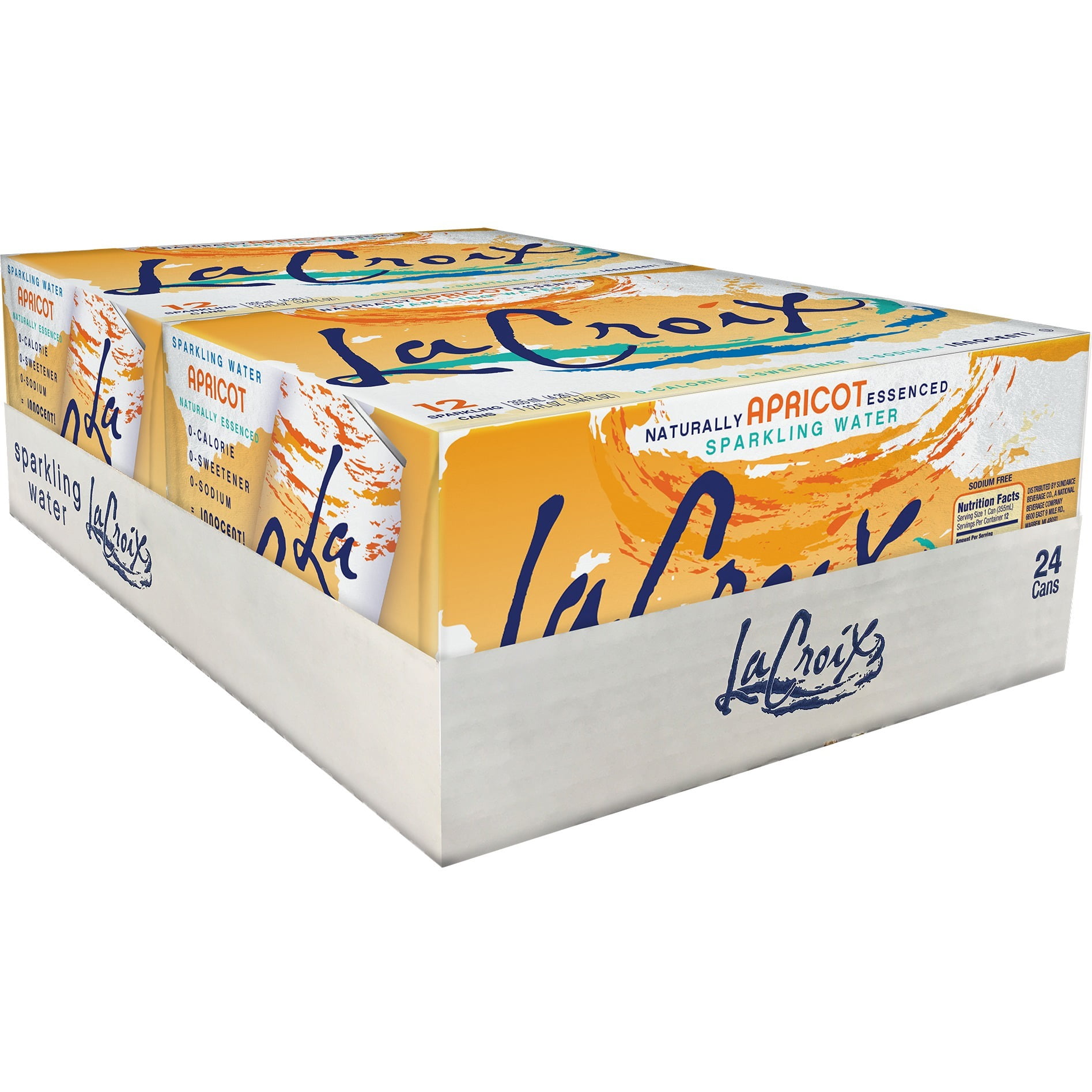 LaCroix Sparkling Water Apricot 2/12pk/12 fl oz Cans, 24 / Pack