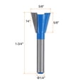 thumbnail image 2 of Unique Bargains 1/4' Shank 5/8' Dia Tungsten Carbide Dovetail Joint Bit Dovetail Router Bit for Wood, 2 of 7