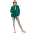 thumbnail image 3 of TowelSelections Women's Bed Jacket Fleece Cardigan Cuddly Robe Large/X-Large Green Lake, 3 of 5