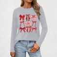 thumbnail image 4 of Erwazi Womens Long Sleeve Crew Neck Valentine T Shirts Love Bow Printed Casual Cute Tee Tops, 4 of 5