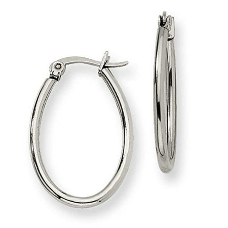 Chisel Stainless Steel Oval Hoop Earrings SRE129