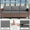 thumbnail image 2 of Ampatio 7 Pieces Patio Furniture Outdoor Conversation Set Rattan Wicker Outdoor Sectional Sofa with Swivel Chairs & Coffee Table, Gray, 2 of 9