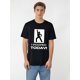 thumbnail image 1 of [Salida informal] Divertida camiseta con el gráfico "Hoy hice popó". Divertida camiseta negra de algodón con diseño de figura bailando blanca. Cuello redondo, mangas cortas. Lavable a máquina. Ideal p, 1 of 7