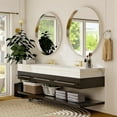 thumbnail image 4 of Lumora 24.2" Round Bathroom Mirror Deep Frame Vanity Mirror Wall Mounted, Silver, 4 of 5