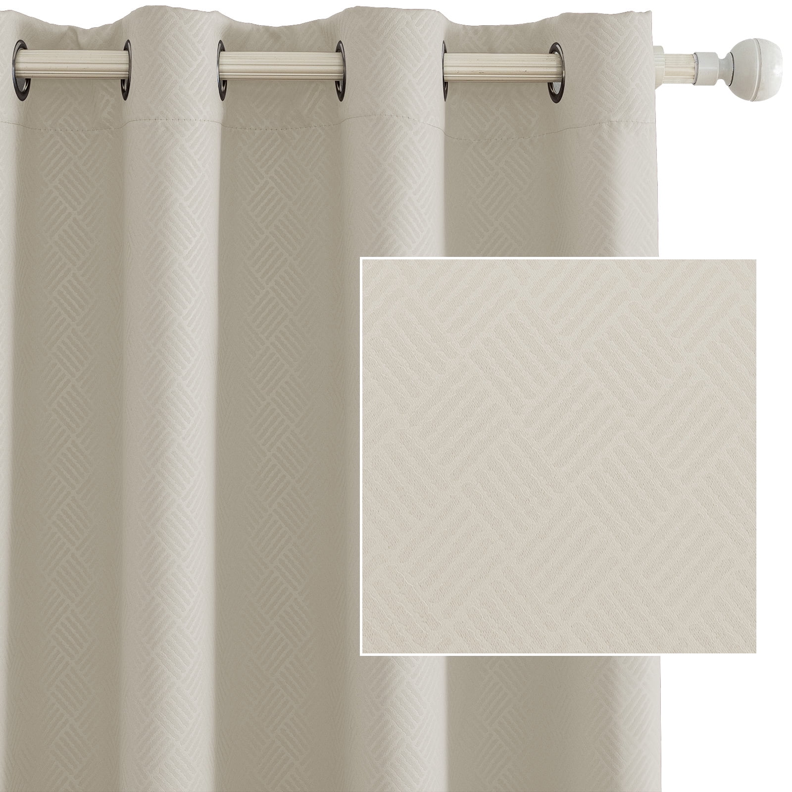 JIATER Blackout Curtains Set of 2 Panels for Bedroom Living Room 42 x 84 in,Thermal Insulated Room Darkening Blackout Curtains with Grommet,Beige