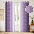 thumbnail image 5 of Ombre Purple Wave Curtains For Bedroom Living Room,2 Panels Set,96 Inch Length,Thermal Insulated Grommet Top Window Drapes, 5 of 8