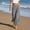 Gray, variant on FengLS Wide-Leg Pants for Women Summer Comfy Ice-Silk Textured Fabric Long Pants Elastic Waist with Side Button Decor Trousers Beach Vacation & Daily Wear