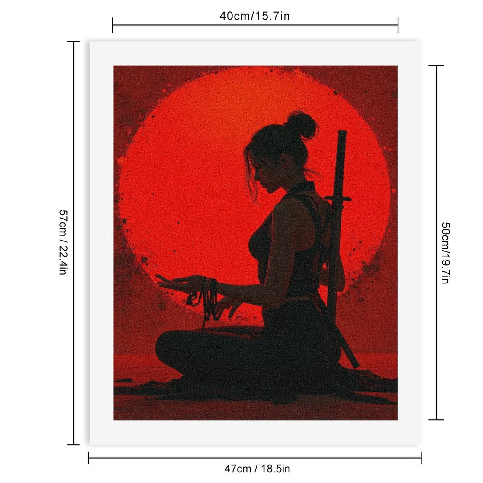Paint by Numbers Kit for Adults, Zen Woman Silhouette Samurai Meditation Paint by Numbers, Easy Paint by Numbers Kit for Adults Beginner, DIY Adult Paint by Number Kits on Canvas, Home Decor
