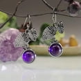 thumbnail image 3 of HOOUN Vintage Silver Leaf Petal Gemstone Hook Drop Dangle Earrings Boho Women Jewelry-05#, 3 of 3