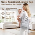 thumbnail image 3 of Diaper Bag Backpacks with Insulated Pocket,Waterproof Large Baby Bag for Boys Girls,Unisex Travel Baby Changing Bag for Mom Dad,Gray, 3 of 10