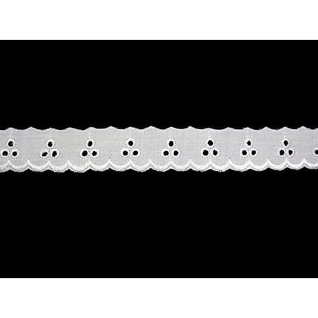 Altotux 1" White Cotton Embroidery Eyelet Lace Trim Wholesale Lot By 15 Yards