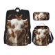 thumbnail image 1 of Disketp Cow With Butterflies Mochila Estampada de Gran Capacidad con Lonchera y Estuche, Set de 3 Piezas para Estudiantes, 1 of 7